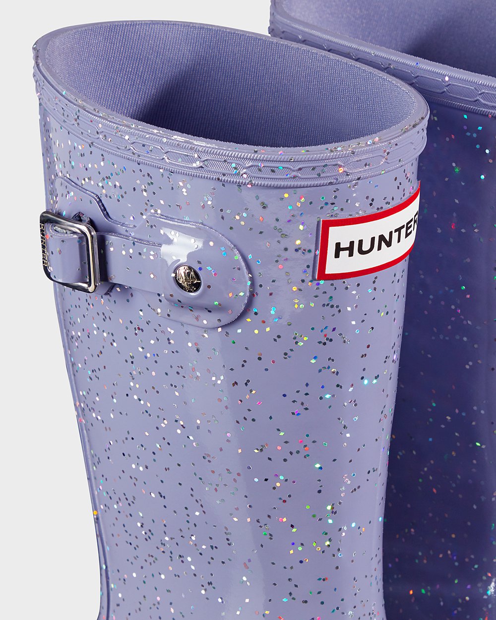 Botas de Lluvia Hunter Niños - Original Big Giant Glitter - Morados - XGPULDI-14